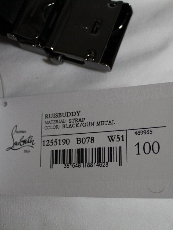 NEW Christian Louboutin Black Silver Adjustable Ruisbuddy Belt 100 and 85 main image 5